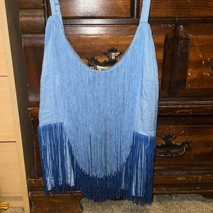 IDYLLWIND BLUE FRINGE TANK TOP